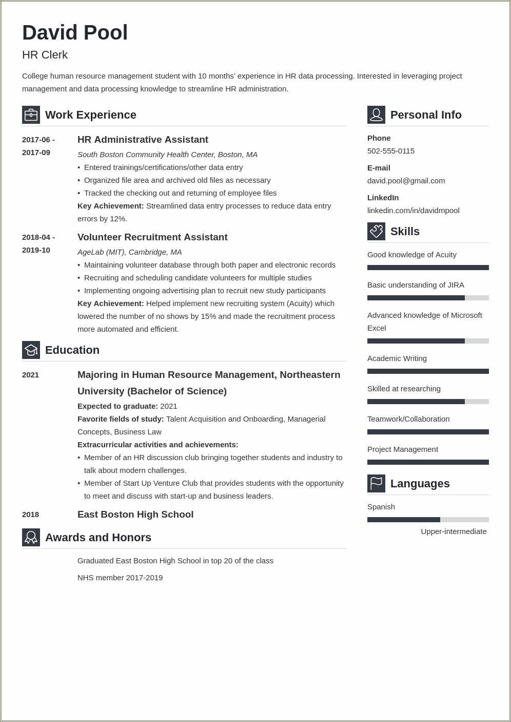 Sample Resume For Incoming College Students - Resume Example Gallery