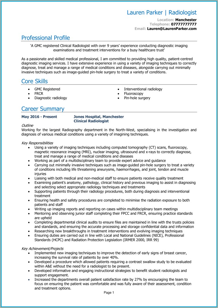 Interventional Radiology Physician Assistent Resume Sample - Resume ...