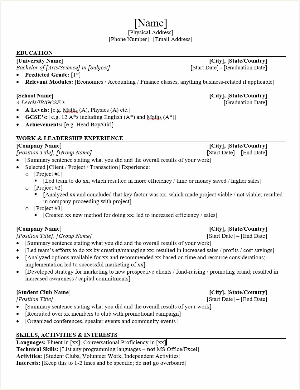 investment-banking-club-resume-description-resume-resume-example-gallery