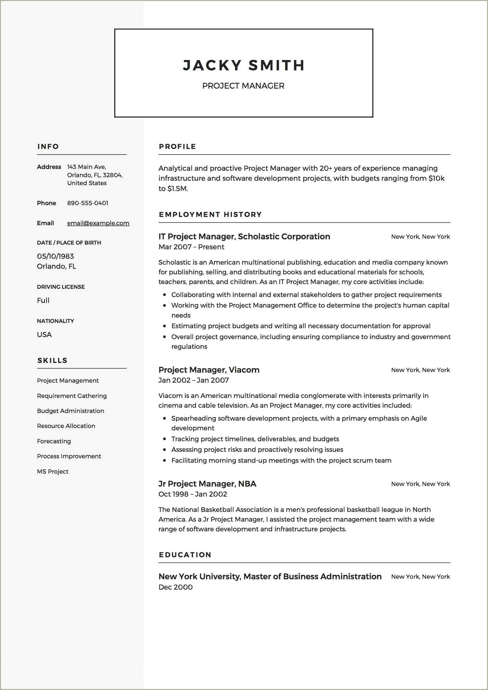 it-program-manager-resume-description-resume-example-gallery