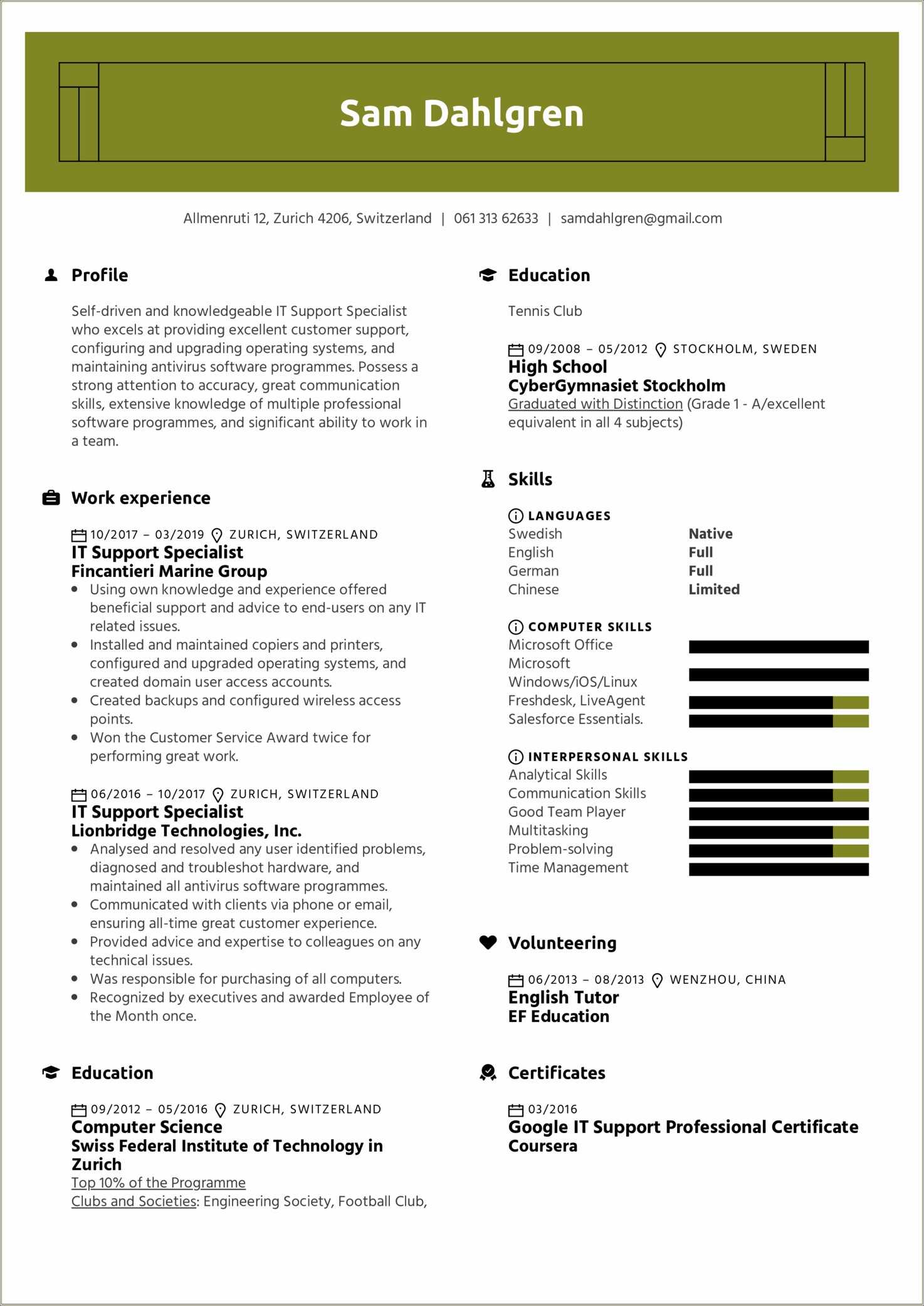 It Specialist Resume Format For Federal Job - Resume Example Gallery