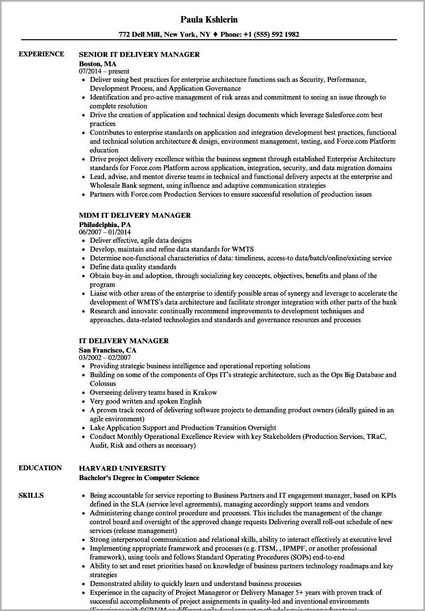 itc-service-delivery-manager-resume-resume-example-gallery