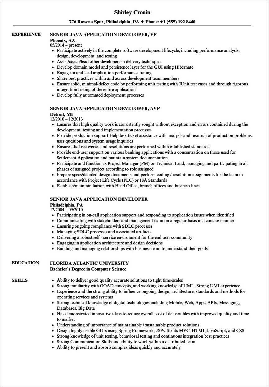 Java Developer Resume Sample Indeed - Resume Example Gallery