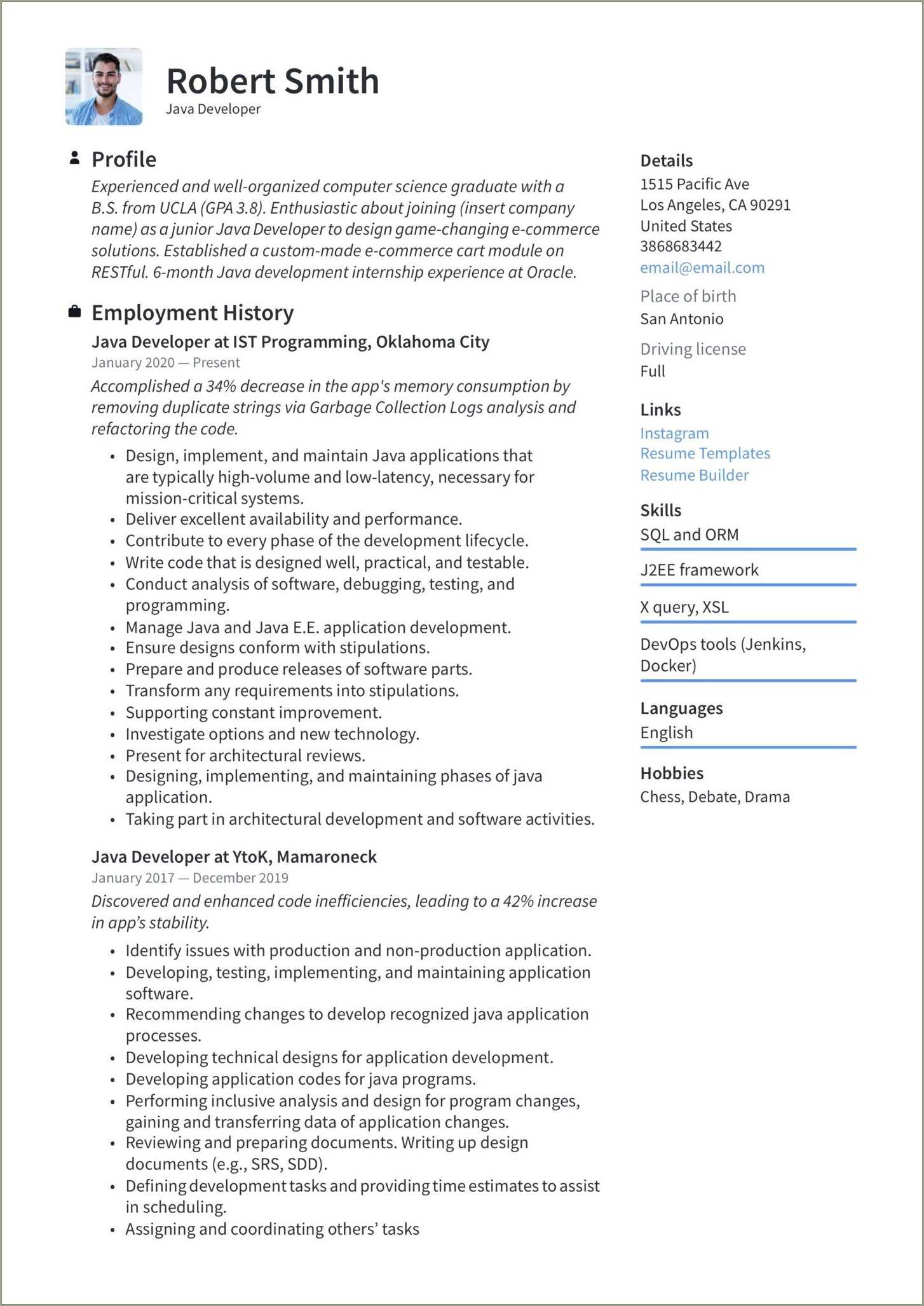 Best Java Technical Architect Resume - Resume Example Gallery