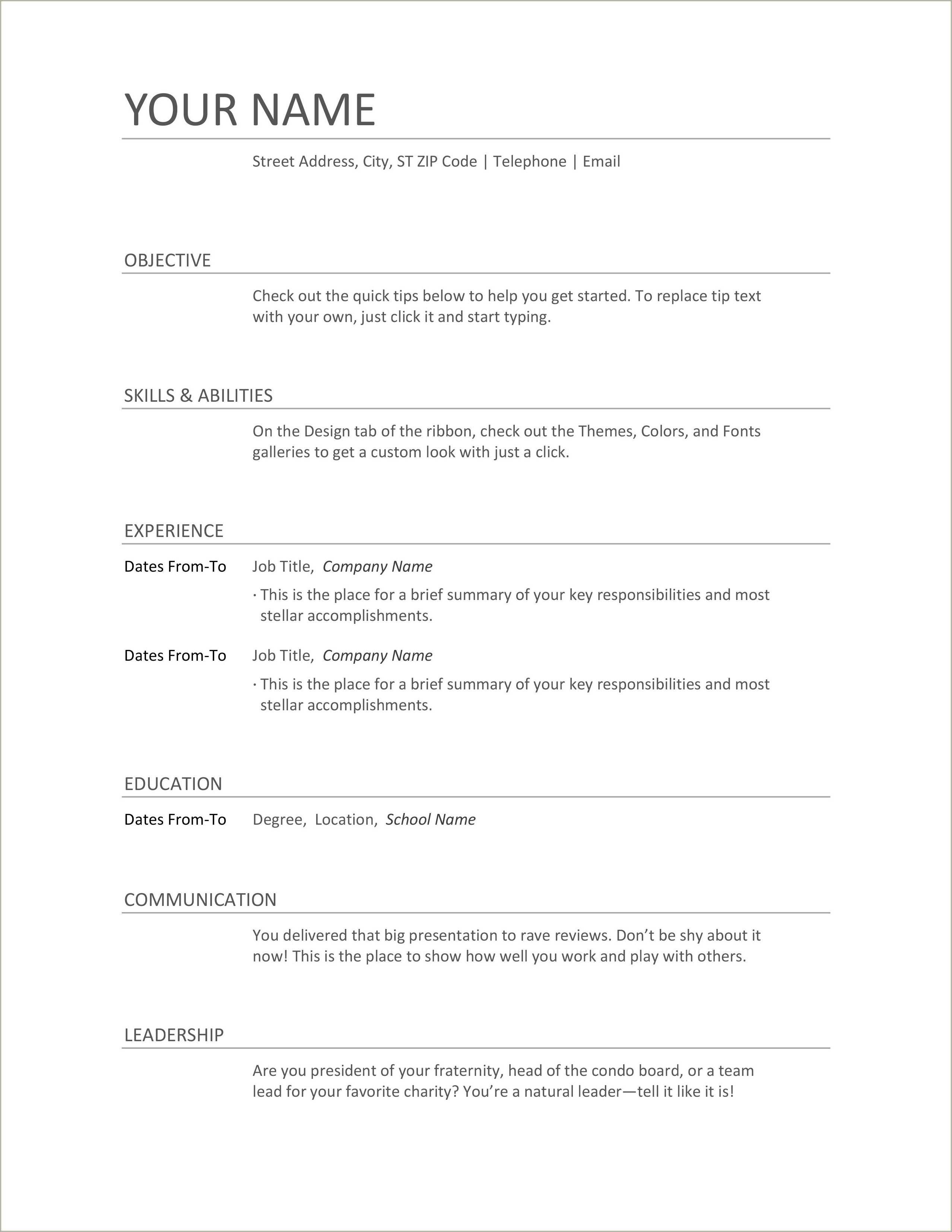 Job Application And Resume Writing Format - Resume Example Gallery