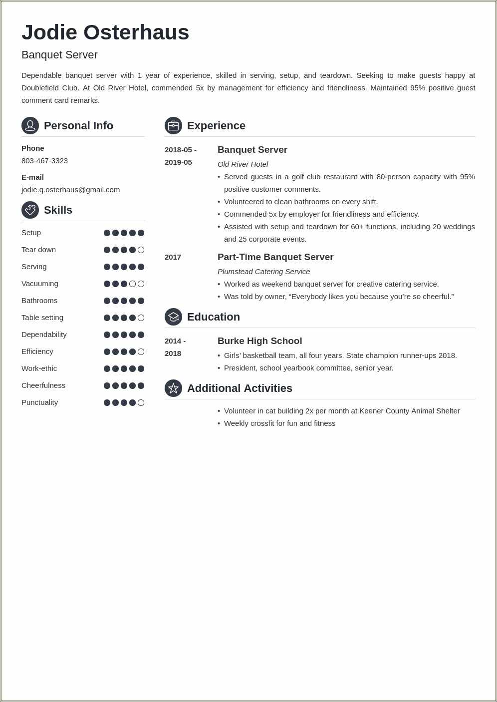 job-description-banquet-server-resume-resume-example-gallery