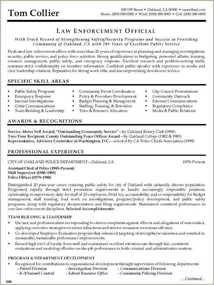  Job Description For Police Officer Resume Resume Example Gallery