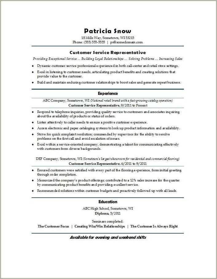 job-descriptions-for-customer-service-representative-for-resume