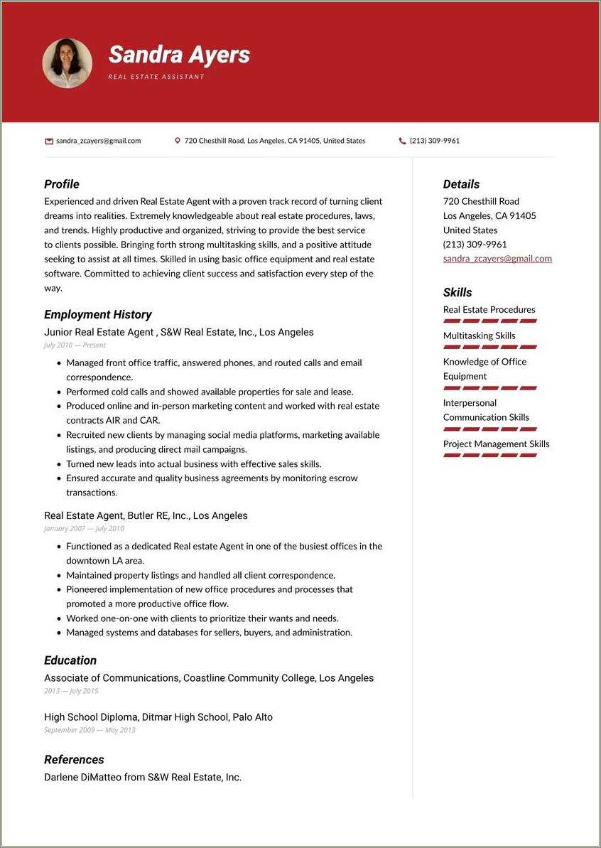 Job Duties Of A Realtor For A Resume Resume Example Gallery