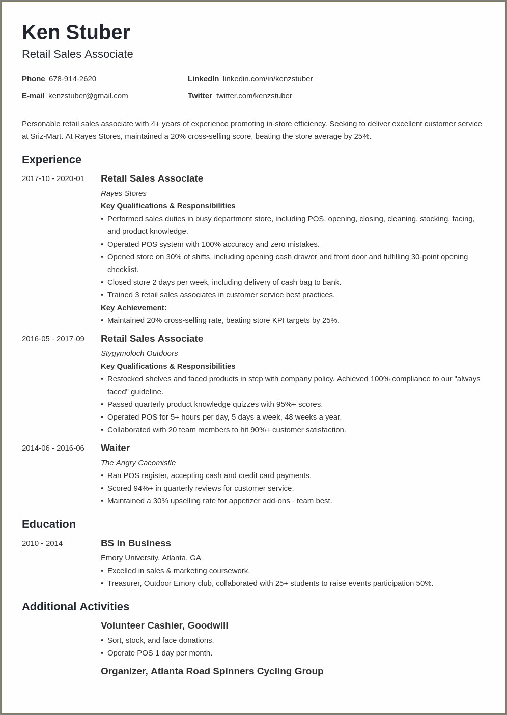 Kroger Courtesy Clerk Resume Sample - Resume Example Gallery