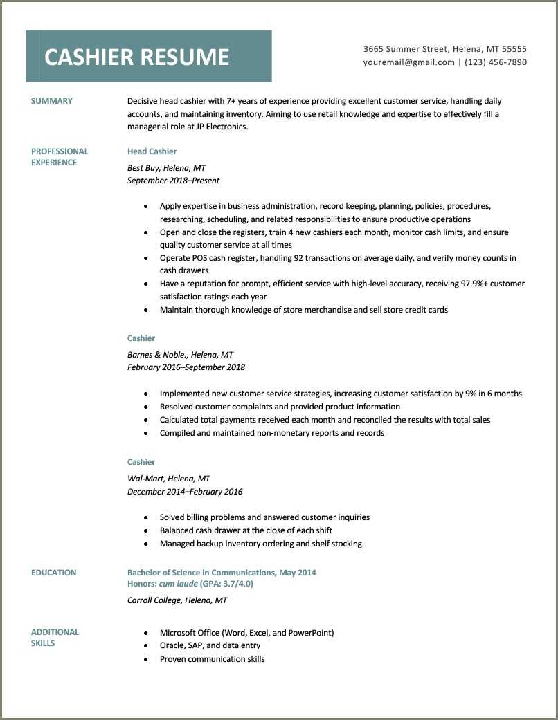 Lead Cashier Job Description Resume Resume Example Gallery