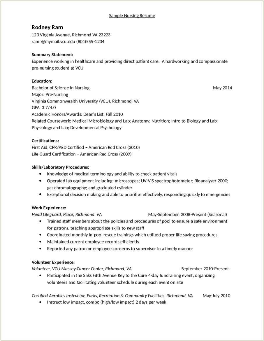 Lifeguard Resume Cover Letter Examples - Resume Example Gallery