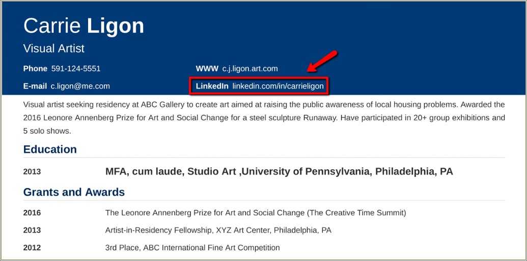 Where To Put Linkedin Profile On Resume - Resume Example Gallery