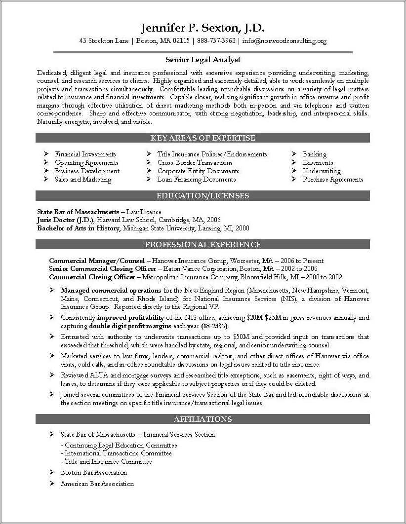 Estate Planning Attorney Resume Sample - Resume Example Gallery