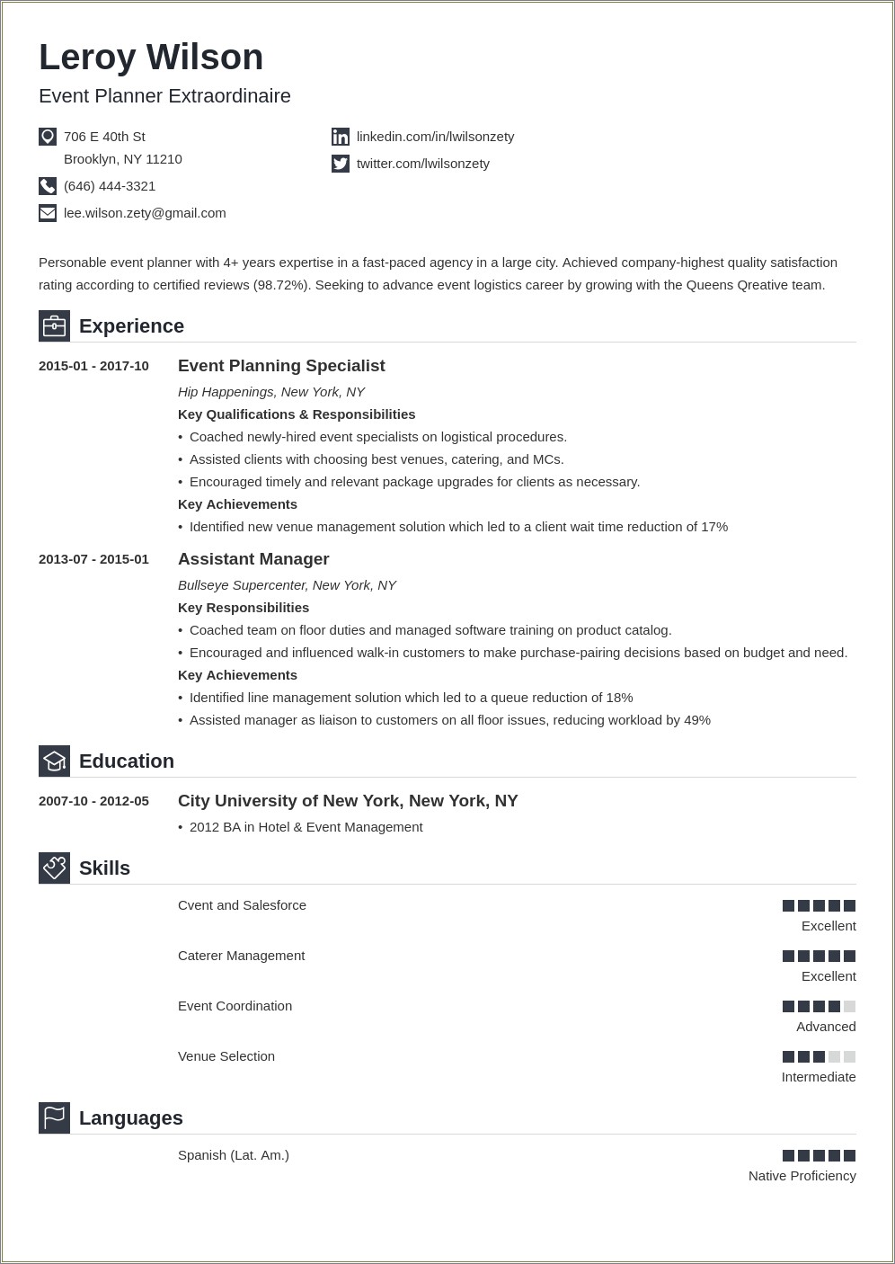 Marketing Event Coordinator Resume Sample Resume Example Gallery