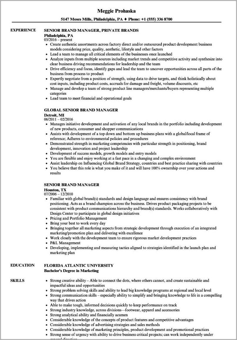 Marketing Manager Resume Executive Summary Resume Example Gallery