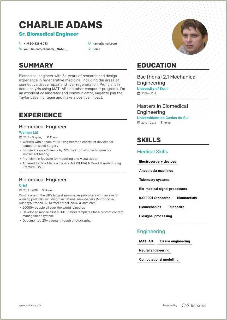 Medical Device Quality Engineer Resume Sample - Resume Example Gallery