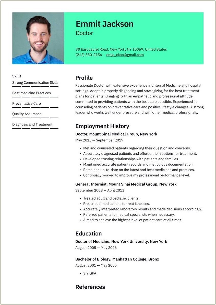 Medical School Application Resume Sample - Resume Example Gallery