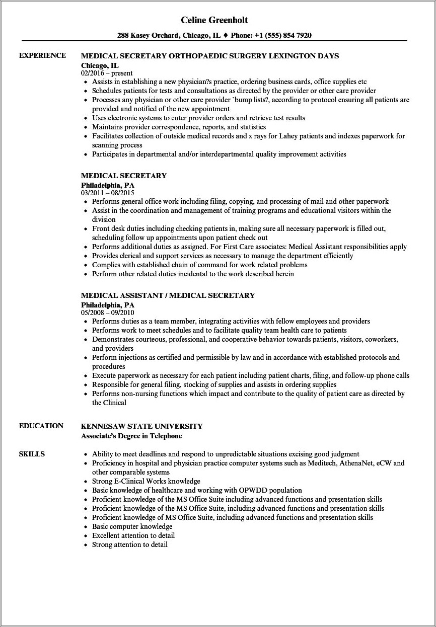 medical-unit-secretary-resume-sample-resume-example-gallery