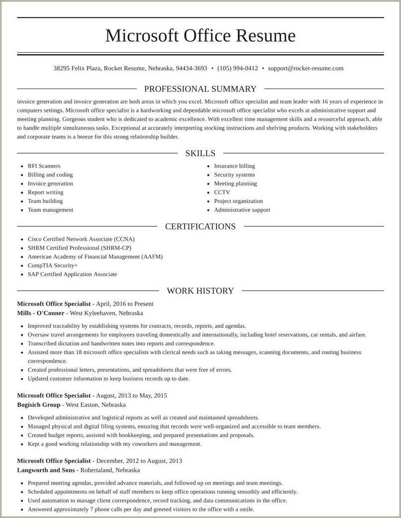 Microsoft Office To Put On My Resume - Resume Example Gallery