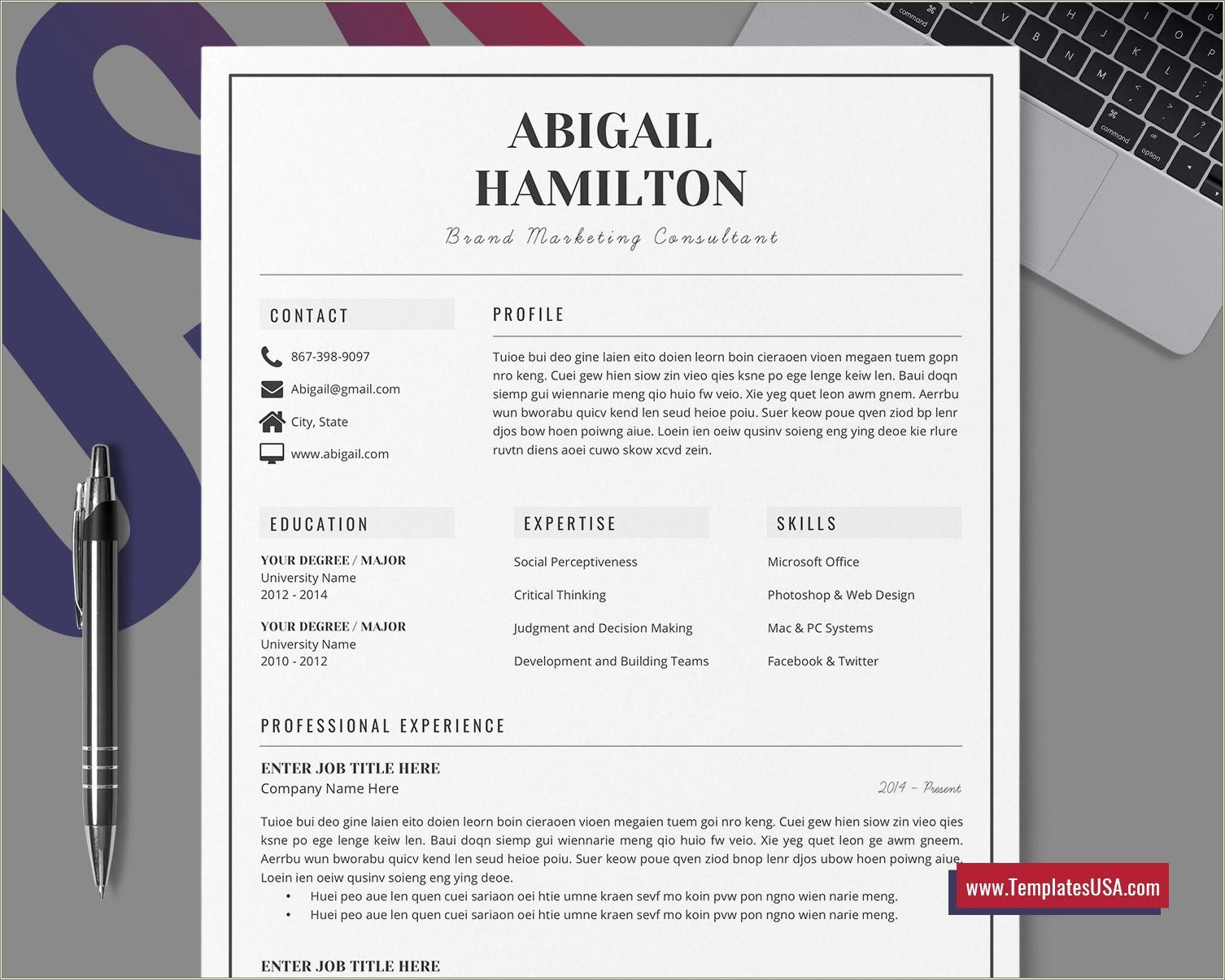 Microsoft Word Resume With References Template - Resume Example Gallery