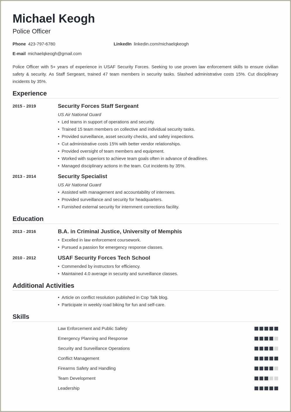 Military Arabic Linguist Resume Sample - Resume Example Gallery