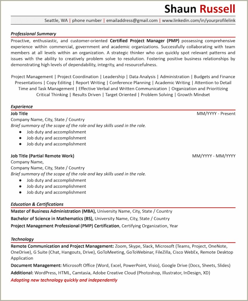 Military Spouse Free Resume Sample Doc - Resume Example Gallery