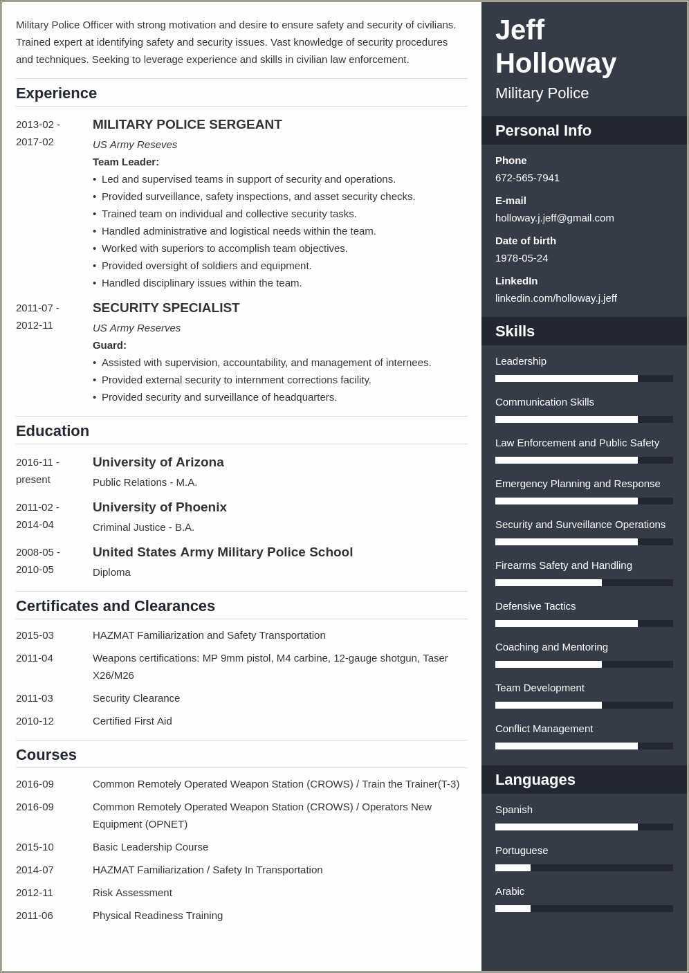 mla-resume-summary-military-skills-resume-example-gallery