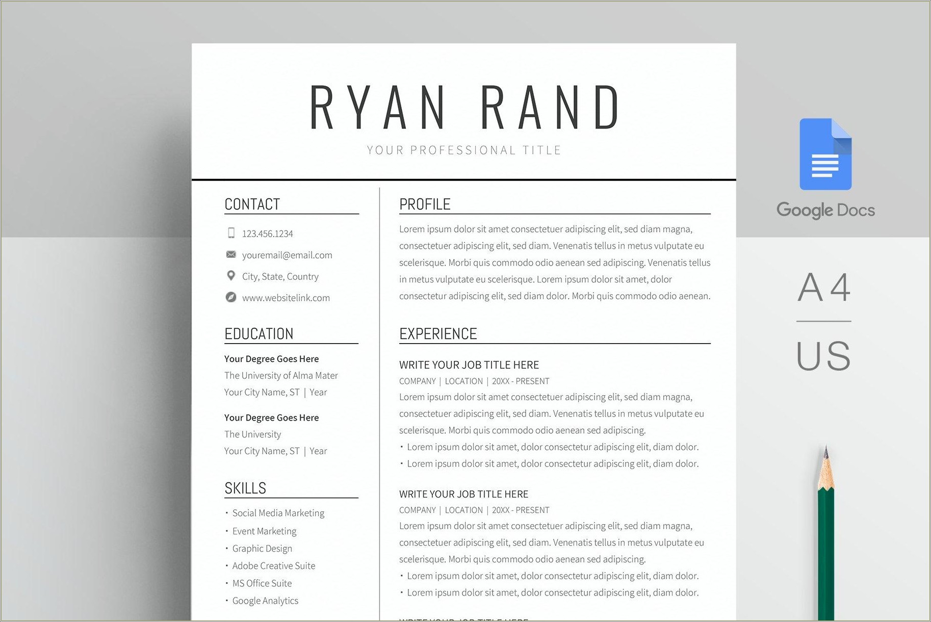 Completely Free Resume Template Download Doc