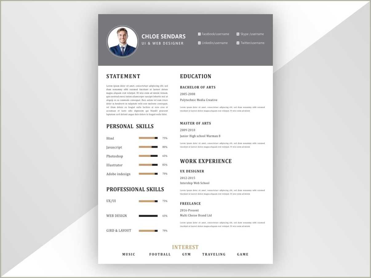 Modern Resume Template Microsoft Word Free Download - Resume Example