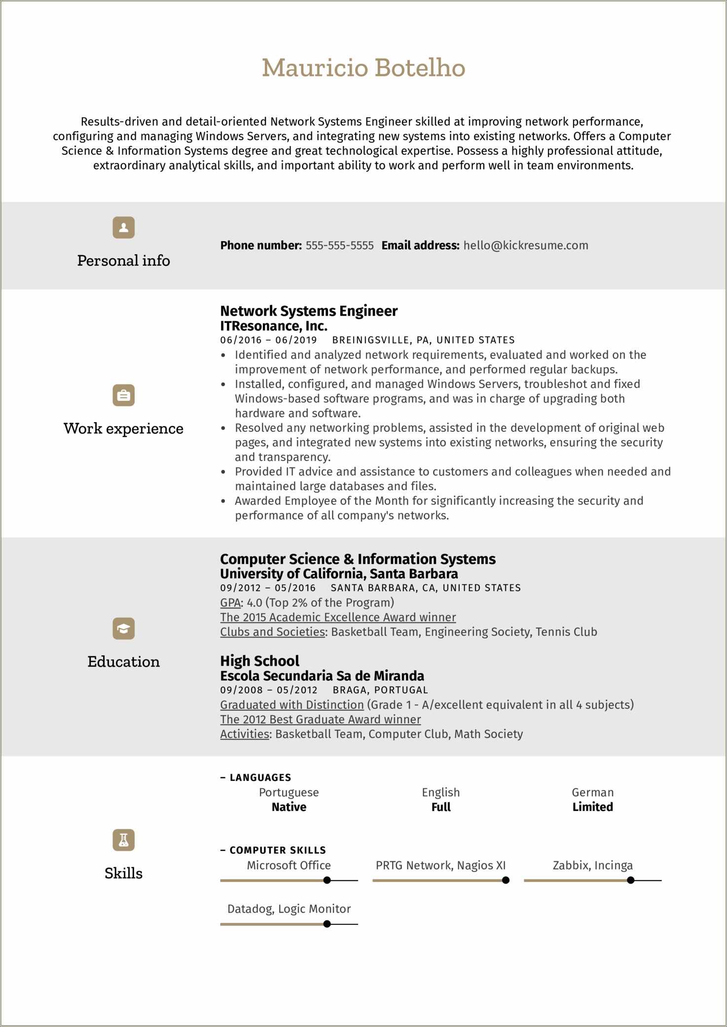 Resume Objective For Network Security - Resume Example Gallery