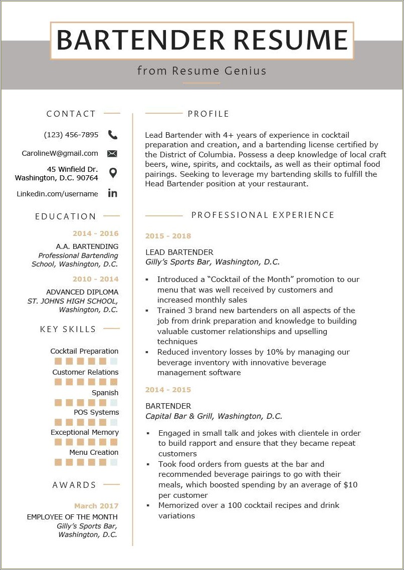 banquet-bartender-resume-job-description-resume-example-gallery