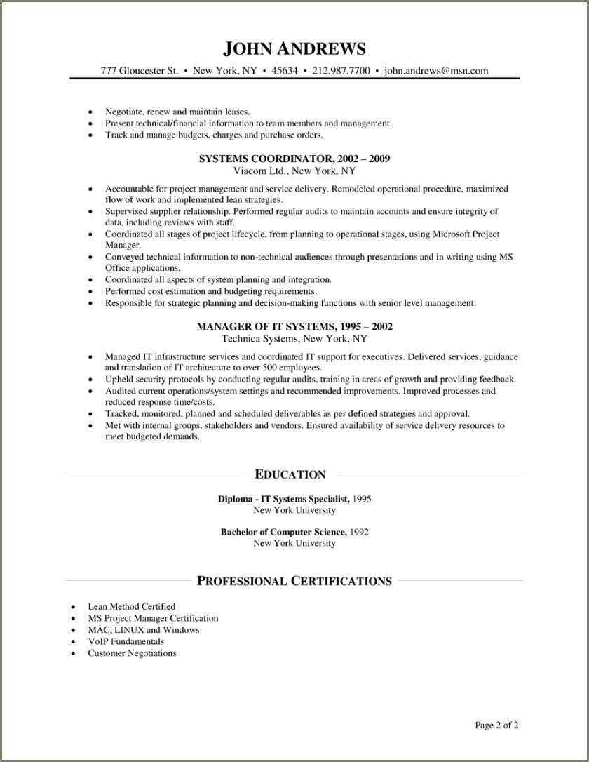 Sample Resume Non Profit Project Manager - Resume Example Gallery