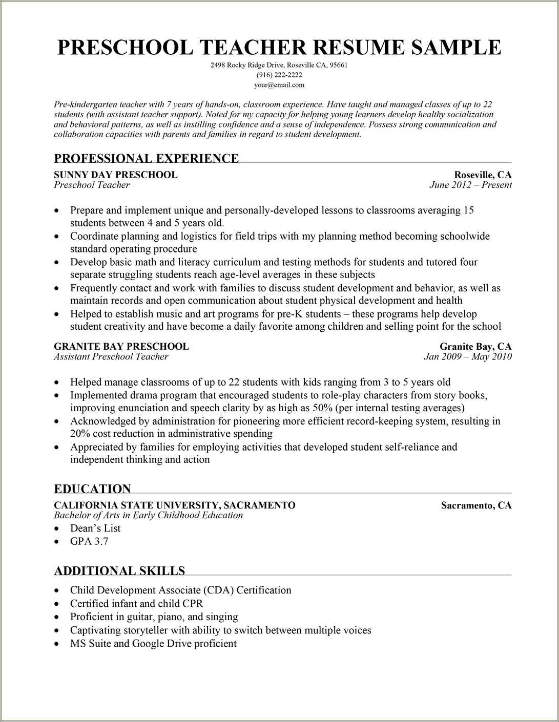 Nursery Manager Job Description For Resume Resume Example Gallery