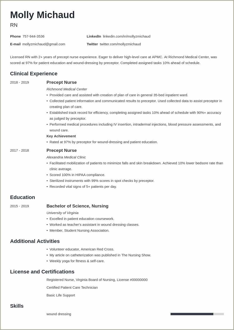 Nursing Resume Career Objective Examples - Resume Example Gallery