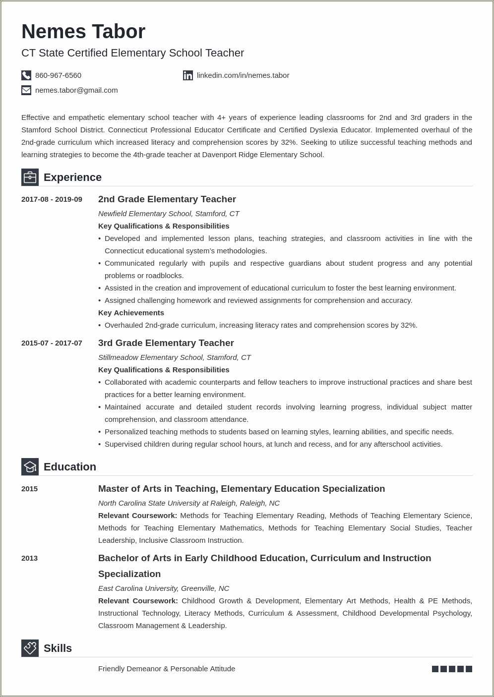 Objective Example For Teacher Resume Resume Example Gallery