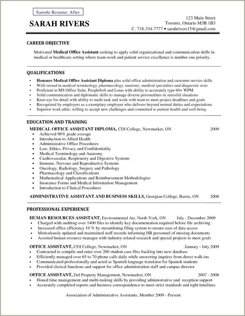 Objective Field In Resume Examples - Resume Example Gallery