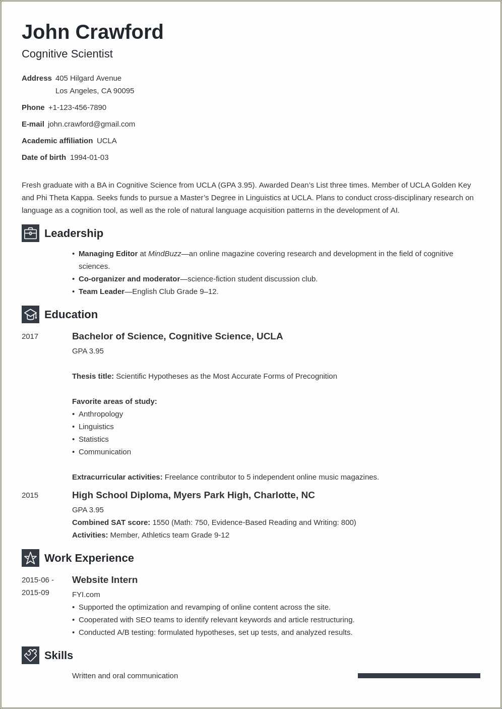 11-fresher-resume-samples