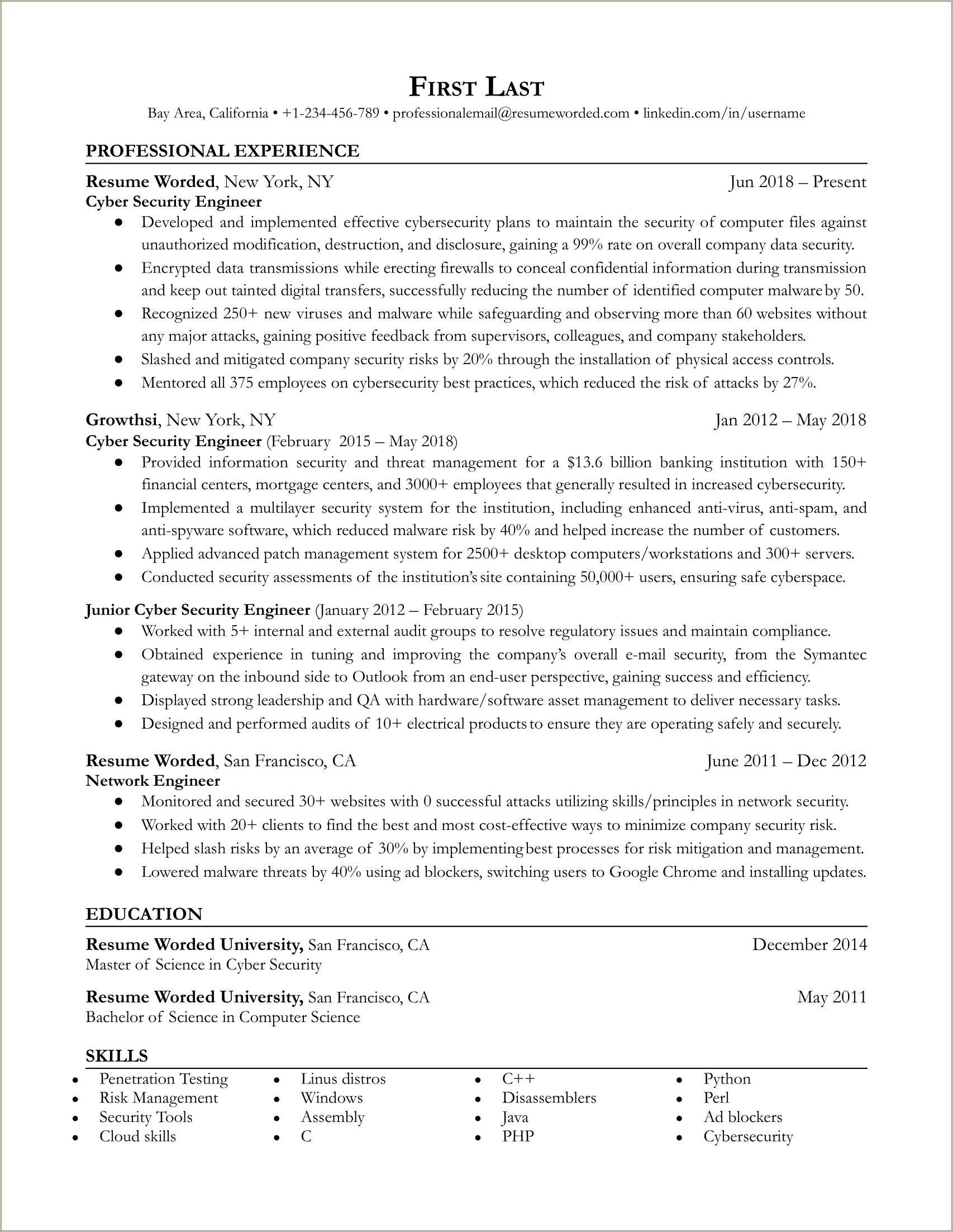 Objective For Resume For Cyber Security Resume Example Gallery