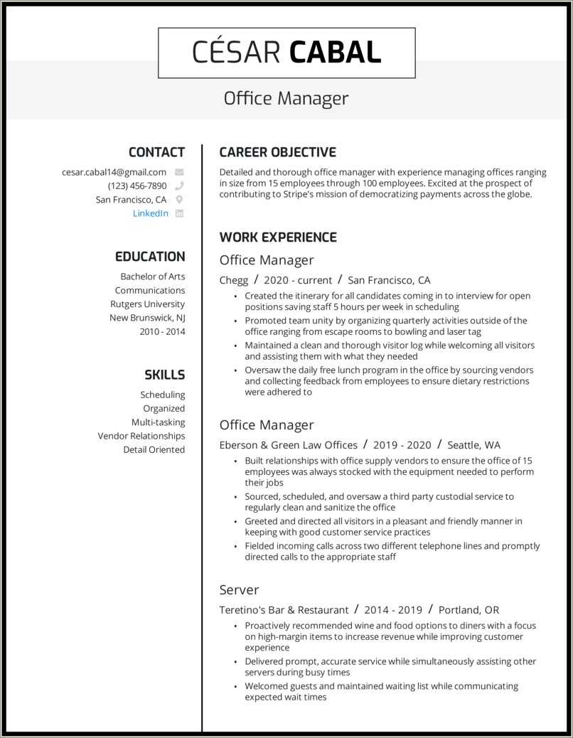 Objective For Resume Medical Office - Resume Example Gallery