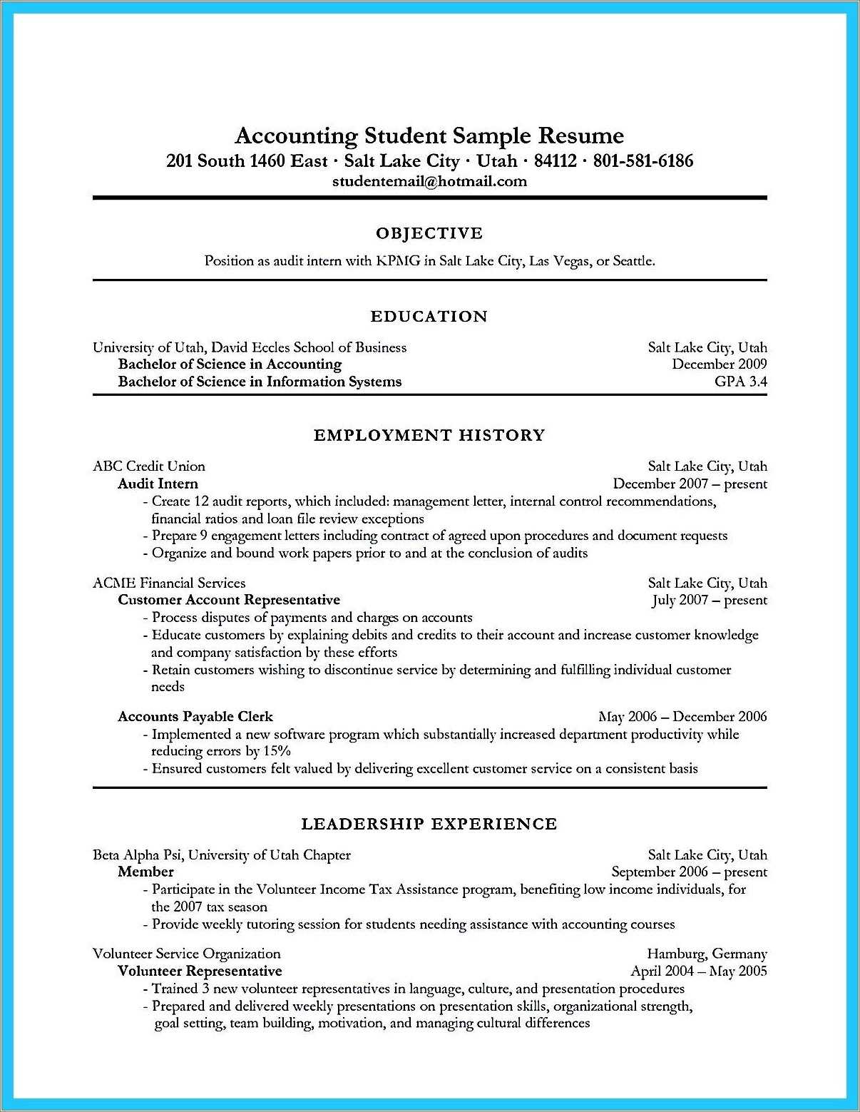 Objective In Resume For Finance Management - Resume Example Gallery