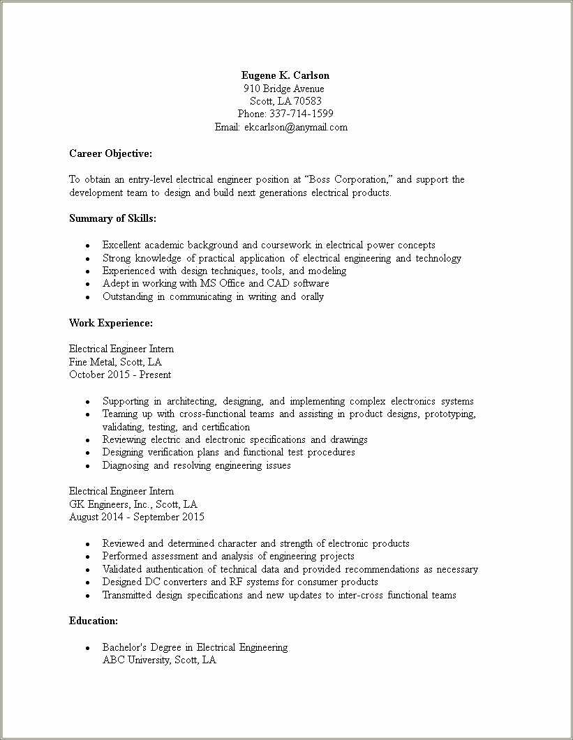 objective-resume-electrical-engineer-internship-resume-example-gallery