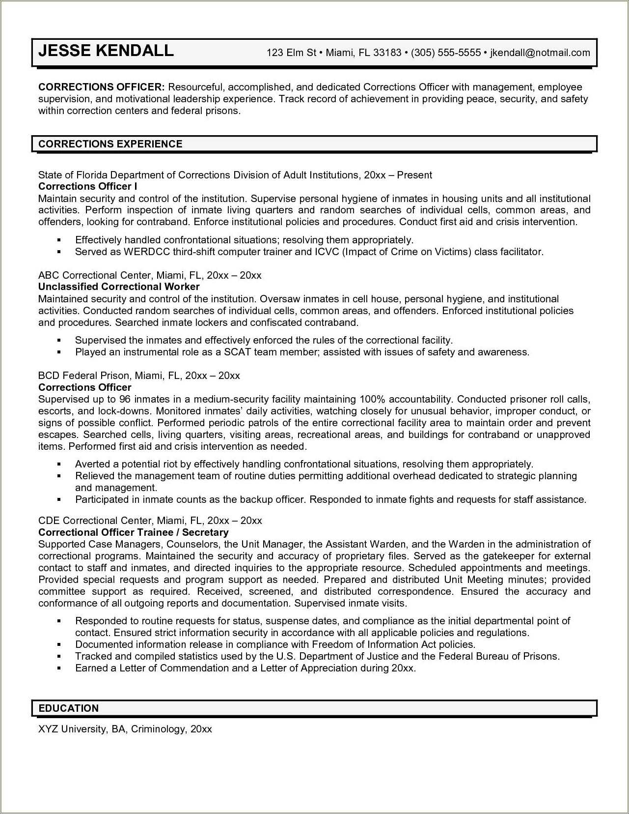 Objectives Of Criminology In Resume - Resume Example Gallery