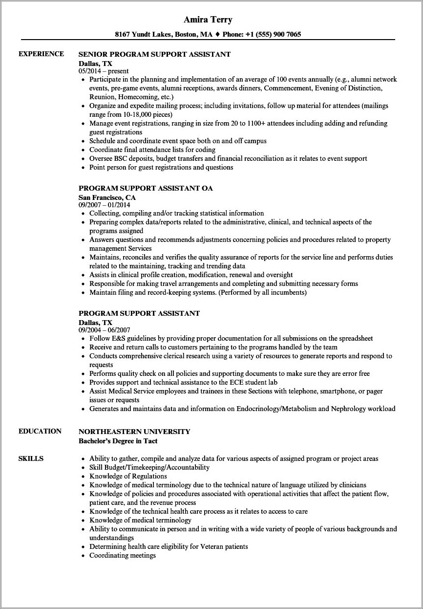 Time Management Statement For Resume