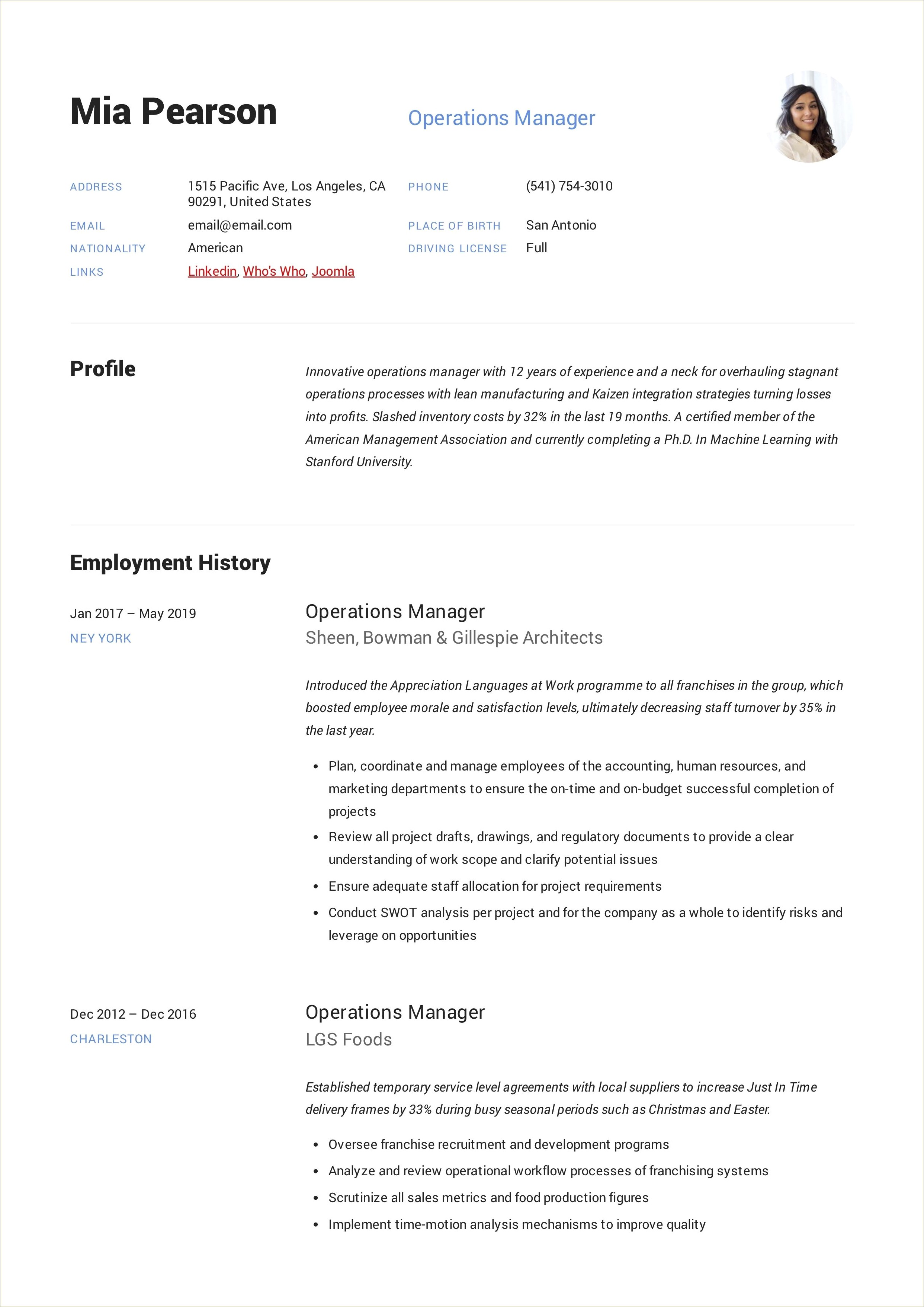 Dme Operations Manager Resume Examples - Resume Example Gallery