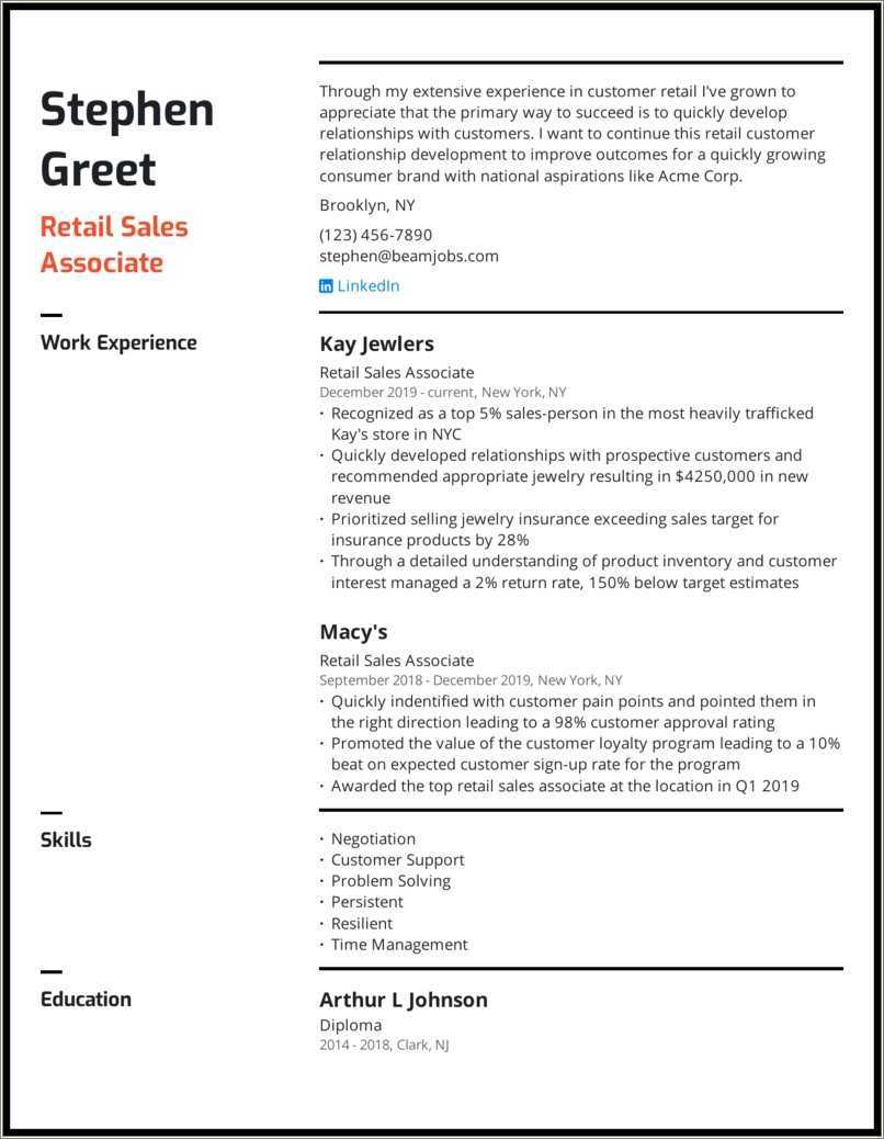 Outside Sales Rep Resume Example - Resume Example Gallery