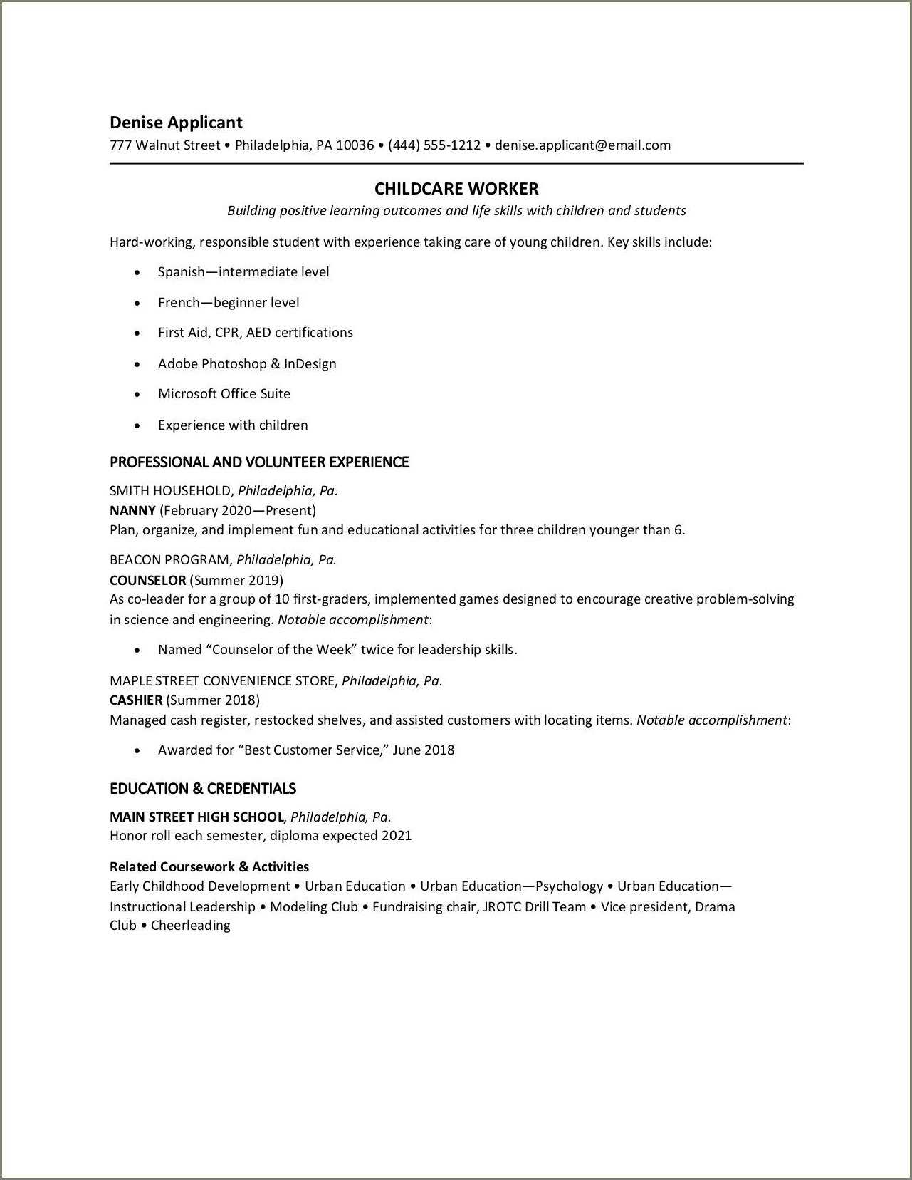 Part Time Work Resume Examples - Resume Example Gallery