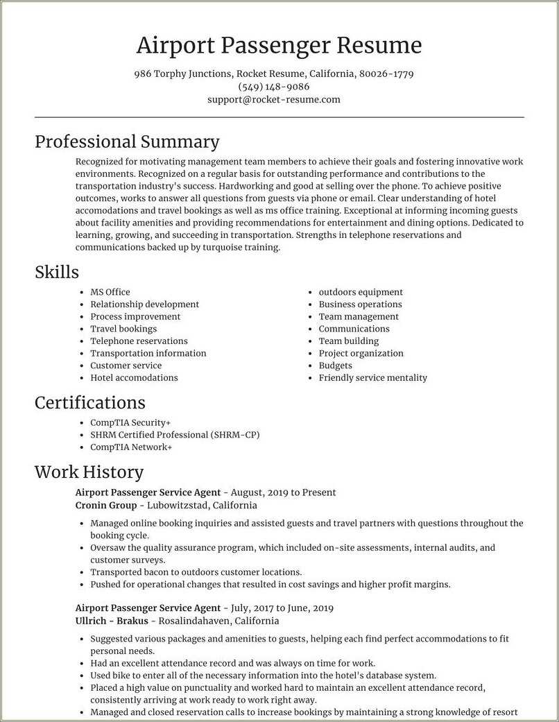 passenger-service-agent-resume-examples-resume-example-gallery