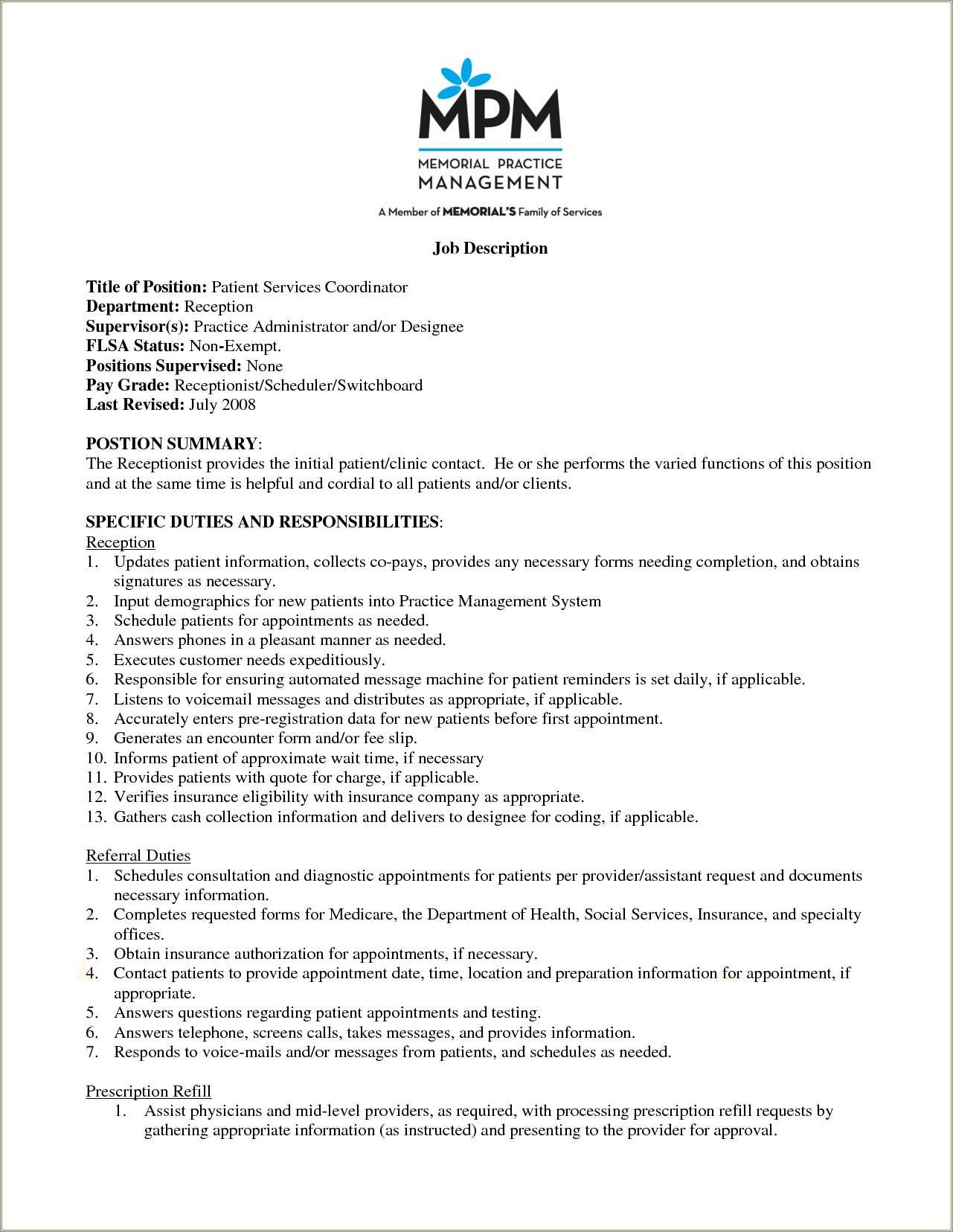 patient-access-job-description-for-resume-resume-example-gallery