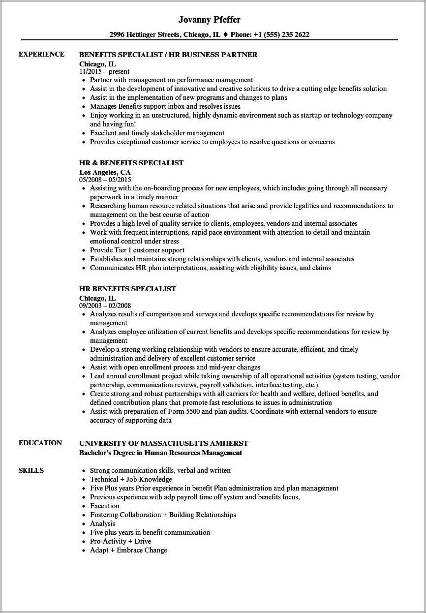 Payroll And Benefits Manager Resume Sample - Resume Example Gallery